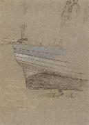 Joseph E.Southall Study of the Stern of a Fishing Boat oil painting picture wholesale